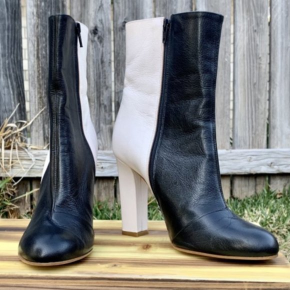 M Missoni Leather Two-Tone High Heel Mid Boot - Picture 5 of 13